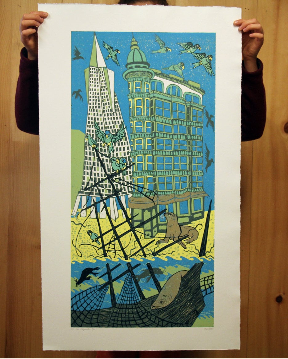 San Fran Shipwreck Woodcut 6 month Payment Plan