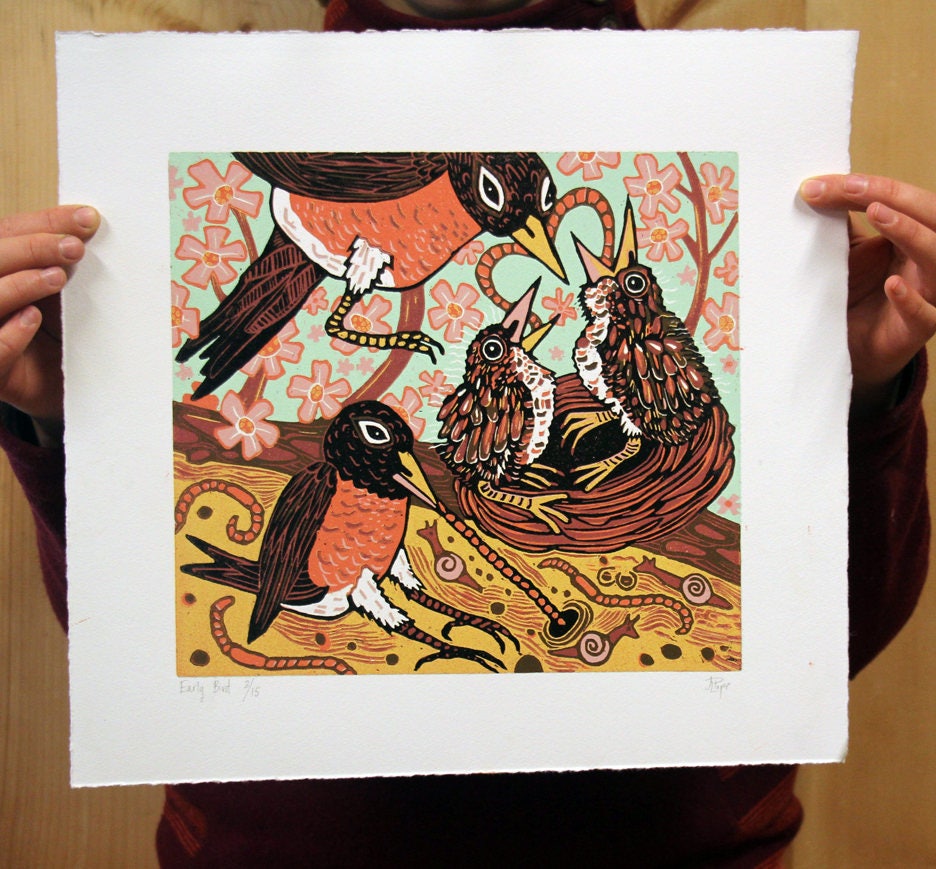 Robin Woodcut