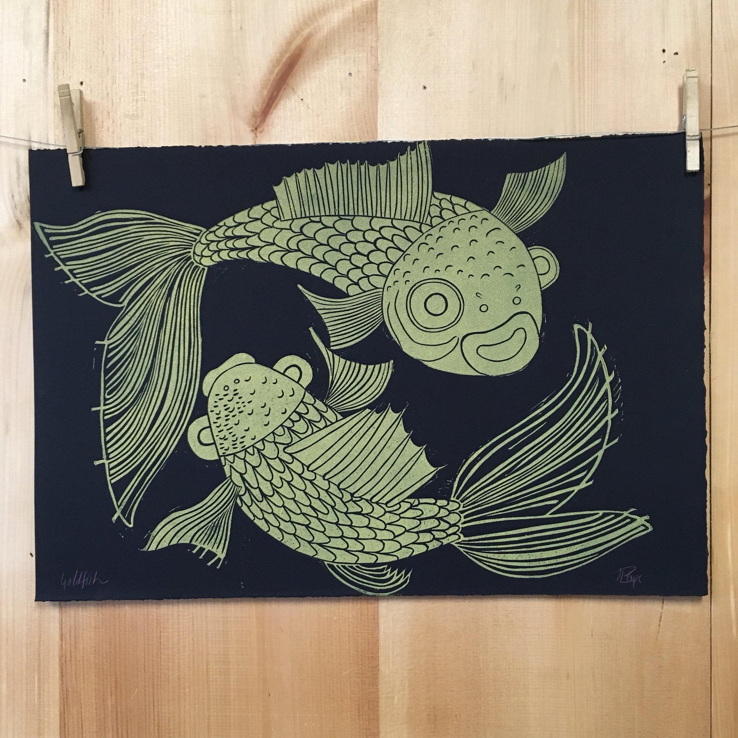 Goldfish Woodcut