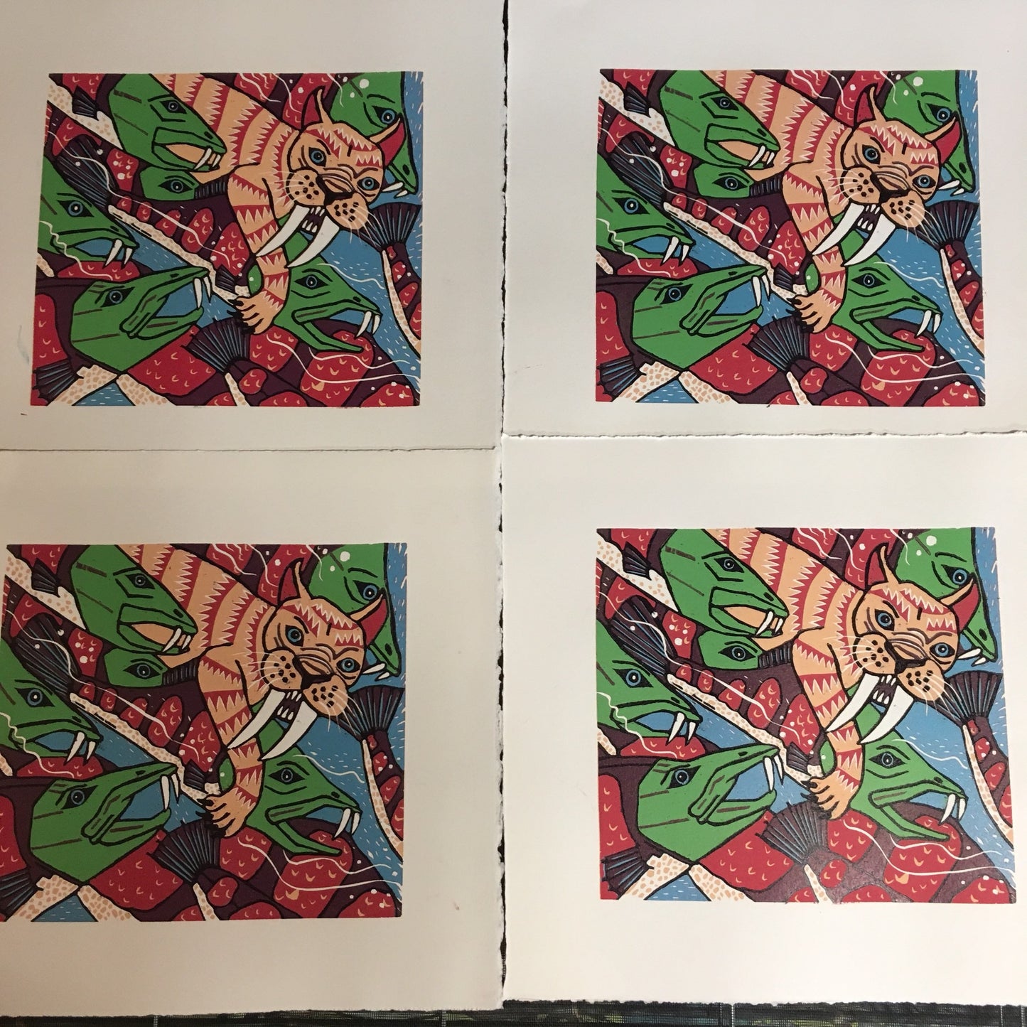 Sabretooth Woodcut
