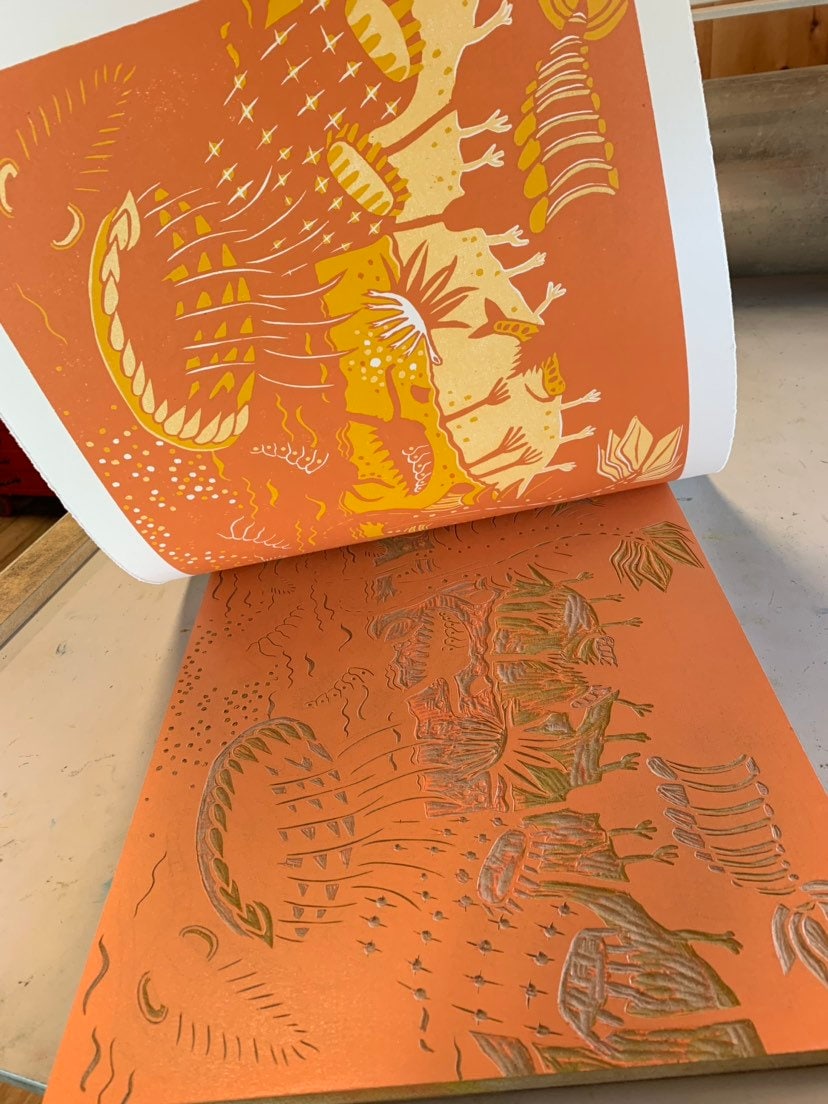 LAST ONE Cambrian Reef Woodcut