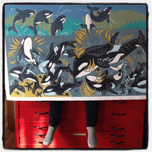 Load image into Gallery viewer, Orca Woodcut LAST ONE
