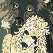 Load image into Gallery viewer, Wolf and Poodle Woodcut
