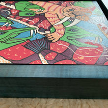 Load image into Gallery viewer, Sabretooh Cat Woodcut Framed
