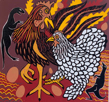 Load image into Gallery viewer, Chicken Dino Woodcut
