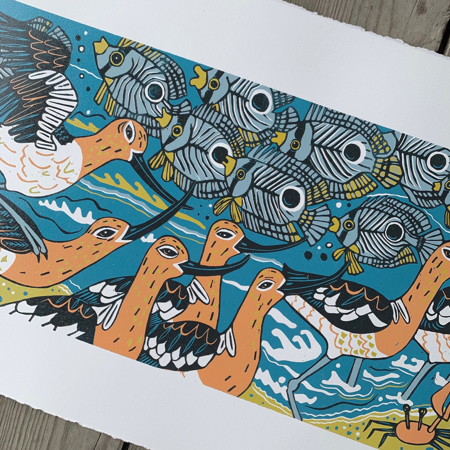Patterned Plumage original woodcut
