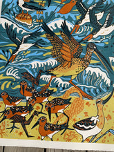 Load image into Gallery viewer, Large bird and beach biomimcry woodcut
