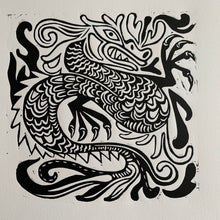 Load image into Gallery viewer, Dragon Linocut

