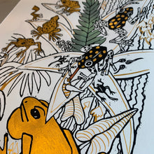Load image into Gallery viewer, Hand painted Dart frog woodcut

