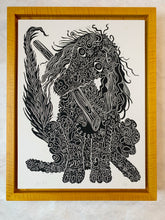 Load image into Gallery viewer, Pre-order Framed poodle woodcut
