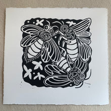 Load image into Gallery viewer, Lightning bug linocut

