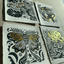 Load image into Gallery viewer, Moth linocut
