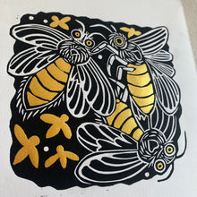 Load image into Gallery viewer, Lightning bug linocut
