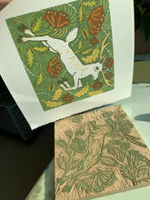 Load image into Gallery viewer, White deer woodcut
