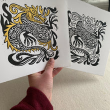 Load image into Gallery viewer, Dragon Linocut
