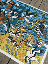 Load image into Gallery viewer, Large bird and beach biomimcry woodcut
