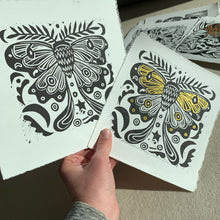 Load image into Gallery viewer, Moth linocut
