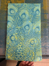 Load image into Gallery viewer, Peacock all over woodcut B
