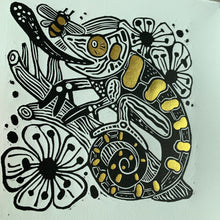 Load image into Gallery viewer, Chameleon linocut
