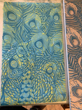 Load image into Gallery viewer, Peacock all over woodcut B
